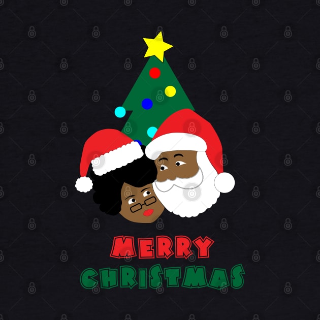 Black Santa and Mrs. Claus Merry Christmas by blackartmattersshop